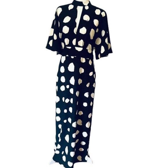 TRUTH & FABLE Keyhole Black & White Maxi Dress – Size M - Picture 1 of 17